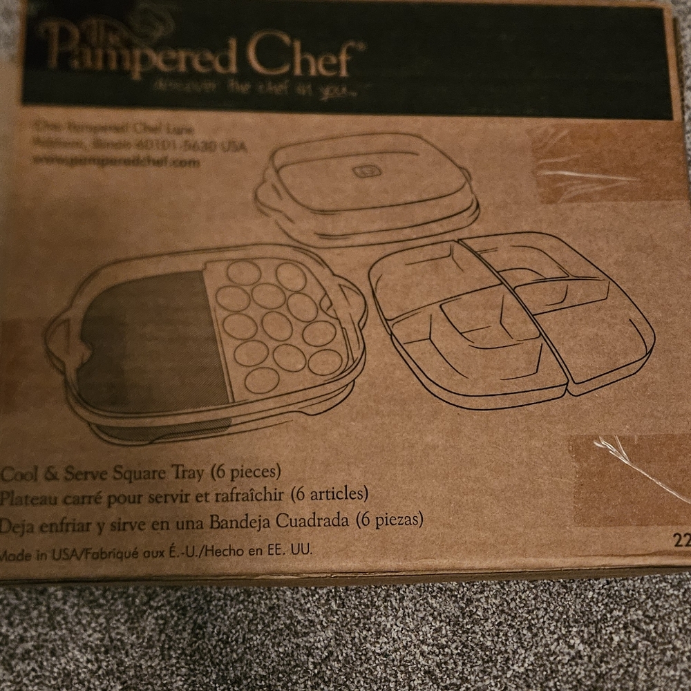 Pampered Chef Brown Cool & Serve Tray